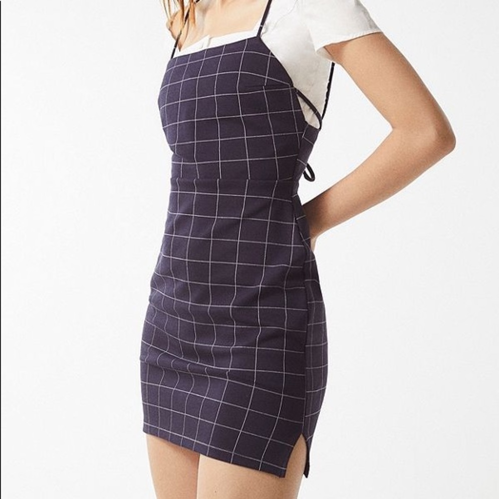 NWOT Urban Outfitters Windowpane Plaid Mini Dress Y2K vibes